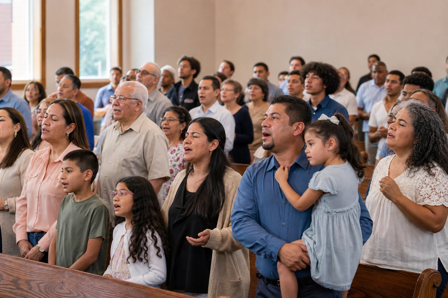 Congregación reunida para adorar