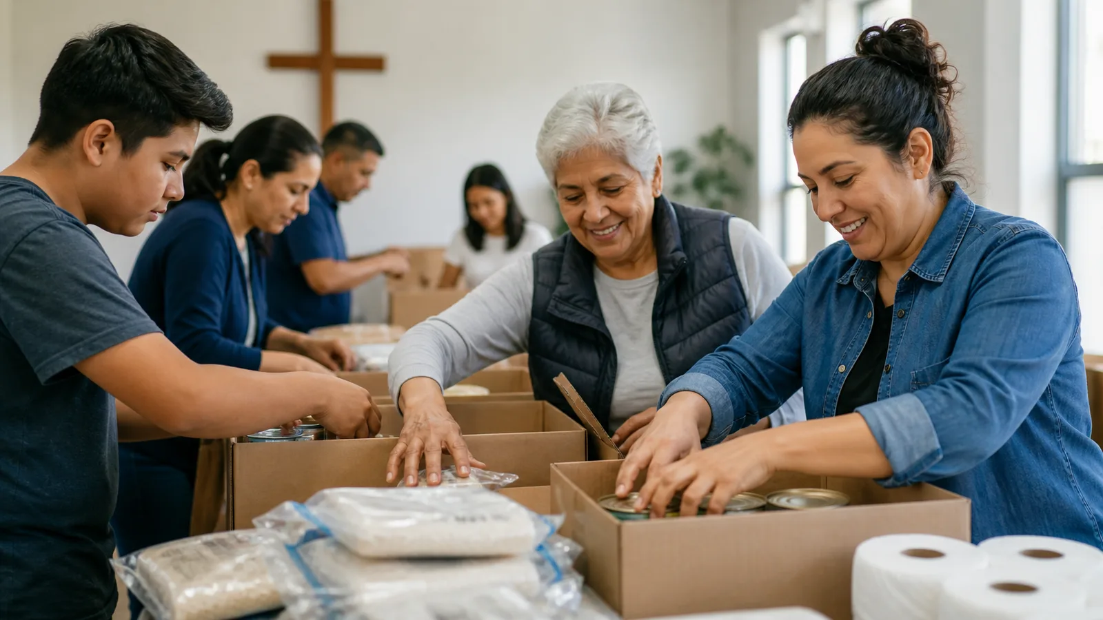 Community participating in an activity